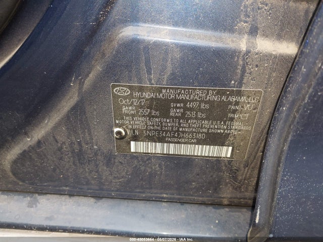 Aukcja sprzedaży 2018 Hyundai Sonata Sport, vin: 5NPE34AF4JH663180, numer aukcji: 45053664