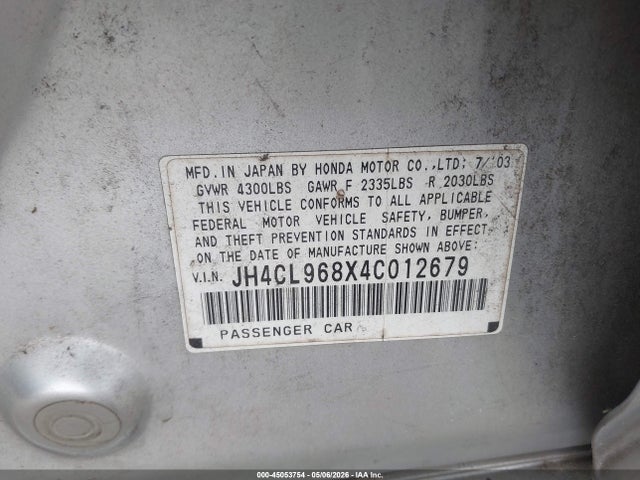 Aukcja sprzedaży 2004 Acura Tsx, vin: JH4CL968X4C012679, numer aukcji: 45053754