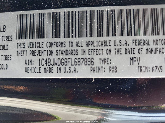 1C4BJWDG8FL687896 Jeep Wrangler Unlimited Sport