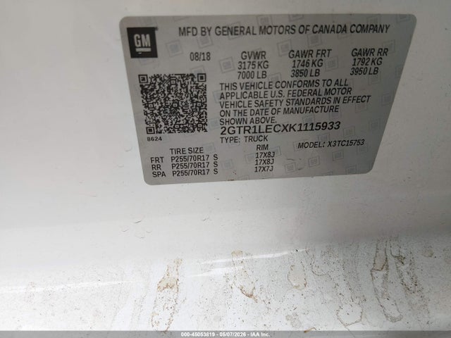 Продажа на аукционе авто 2019 Gmc Sierra 1500 Limited, vin: 2GTR1LECXK1115933, номер лота: 45053819