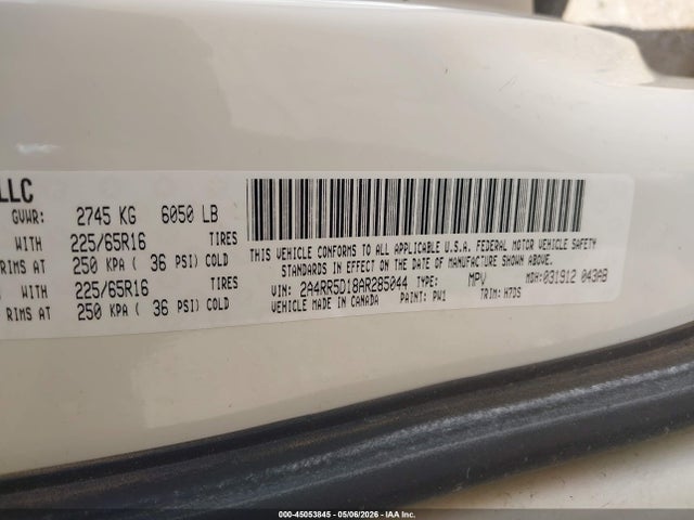 Продаж на аукціоні авто 2010 Chrysler Town & Country Touring, vin: 2A4RR5D18AR285044, номер лоту: 45053845