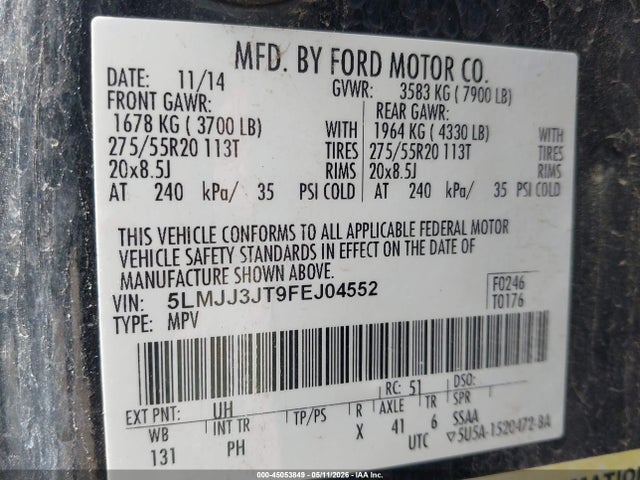 5LMJJ3JT9FEJ04552 Lincoln NAVIGATOR L