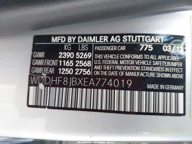 45053852 :رقم المزاد ، WDDHF8JBXEA774019 vin ، 2014 Mercedes-benz E 350 4matic مزاد بيع