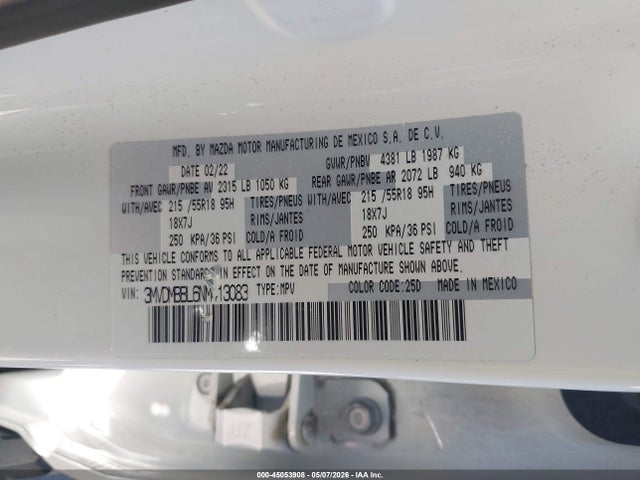 Aukcja sprzedaży 2022 Mazda Cx-30 Select, vin: 3MVDMBBL6NM413083, numer aukcji: 45053908