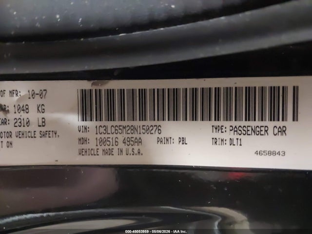 Aukcja sprzedaży 2008 Chrysler Sebring Limited, vin: 1C3LC65M28N150276, numer aukcji: 45053959