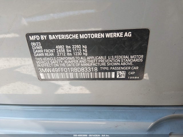 Aukcja sprzedaży 2024 Bmw M340i M340i Xdrive, vin: 3MW49FF01R8D83318, numer aukcji: 45053998