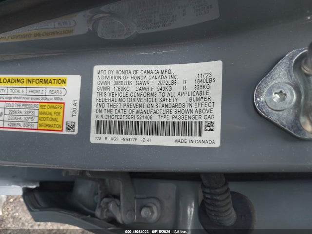Honda Civic Sport 2024 2HGFE2F56RH521468 Image 9