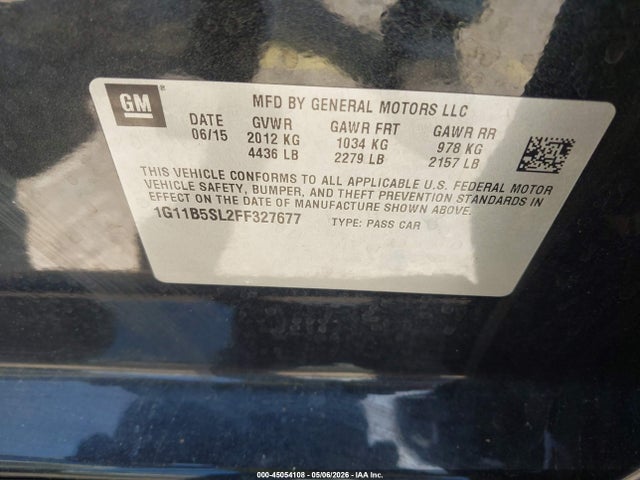 Aukcja sprzedaży 2015 Chevrolet Malibu Ls, vin: 1G11B5SL2FF327677, numer aukcji: 45054108