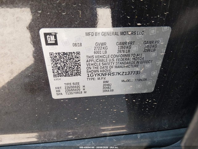 Aukcja sprzedaży 2019 Cadillac Xt5 Premium Luxury, vin: 1GYKNFRS7KZ137737, numer aukcji: 45054160