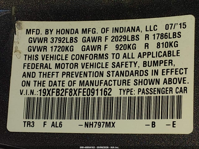 19XFB2F8XFE091162 Honda CIVIC EX