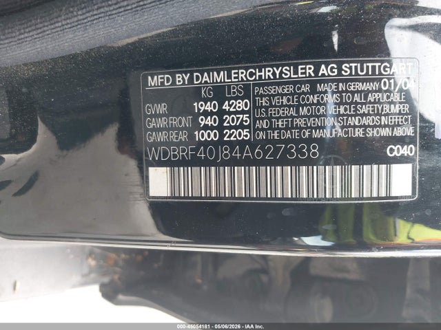 Продажа на аукционе авто 2004 Mercedes-benz C 230 Kompressor Sport/sport, vin: WDBRF40J84A627338, номер лота: 45054181