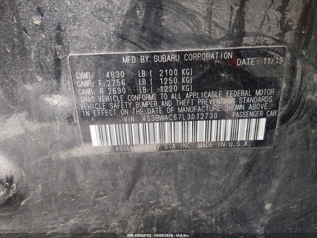 4S3BWAC67L3012730 Subaru Legacy Premium