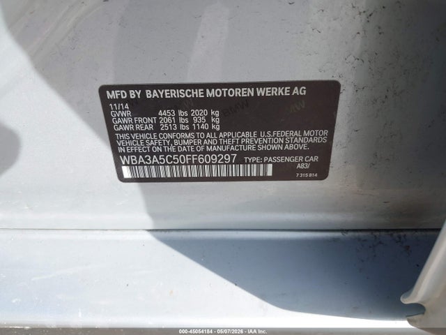 Aukcja sprzedaży 2015 Bmw 328i, vin: WBA3A5C50FF609297, numer aukcji: 45054184