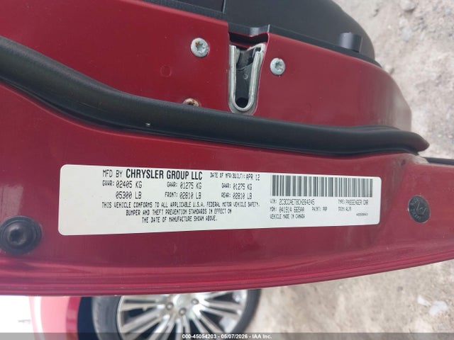 45054203 :رقم المزاد ، 2C3CCAET8CH264245 vin ، 2012 Chrysler 300c مزاد بيع