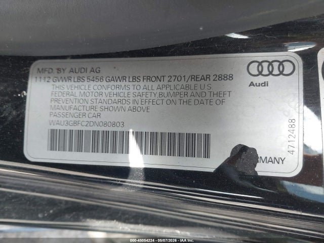 Продаж на аукціоні авто 2013 Audi A7 3.0t Premium, vin: WAU3GBFC2DN080803, номер лоту: 45054224