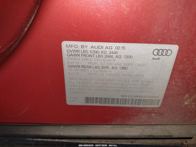 Audi Q5 2.0t Premium 2015 WA1LFAFP5FA108665 Image 9