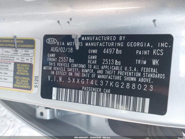 KIA Optima Lx 2019 5XXGT4L37KG288023 Image 9