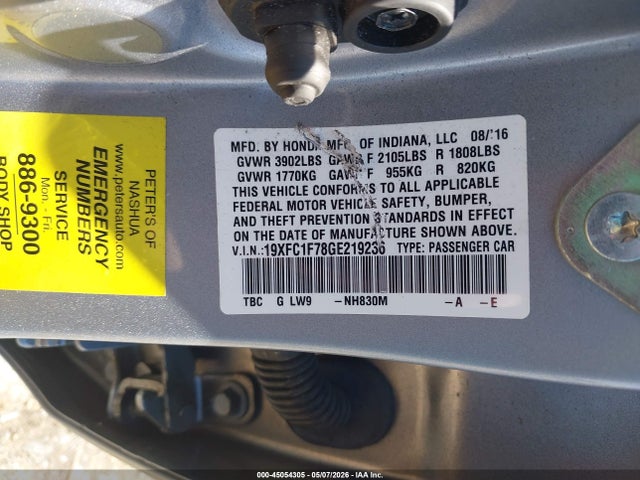 19XFC1F78GE219236 Honda Civic Ex-l