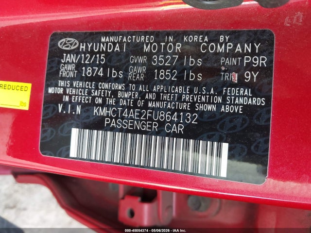 KMHCT4AE2FU864132 Hyundai ACCENT GLS