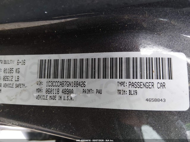 Aukcja sprzedaży 2016 Chrysler 200 Limited Platinum, vin: 1C3CCCAB7GN188426, numer aukcji: 45054416