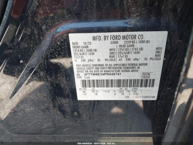 Aukcja sprzedaży 2023 Ford Maverick Xlt, vin: 3FTTW8E34PRA96741, numer aukcji: 45054524