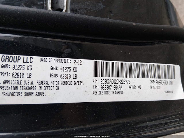 Продажа на аукционе авто 2012 Chrysler 300 Limited, vin: 2C3CCACG2CH223776, номер лота: 45054564