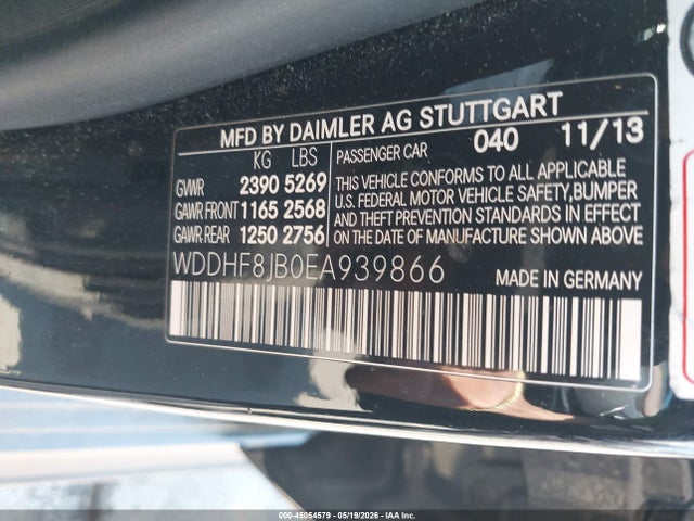 45054579 :رقم المزاد ، WDDHF8JB0EA939866 vin ، 2014 Mercedes-benz E 350 4matic مزاد بيع