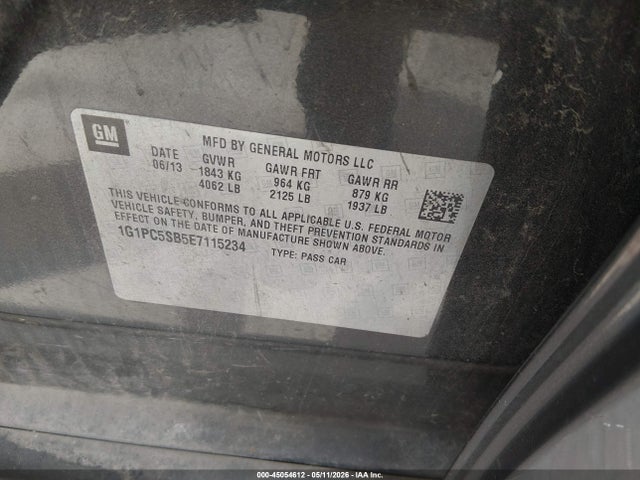 Продажа на аукционе авто 2014 Chevrolet Cruze 1lt Auto, vin: 1G1PC5SB5E7115234, номер лота: 45054612