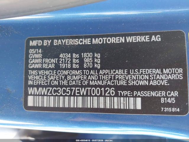 45054618 :رقم المزاد ، WMWZC3C57EWT00126 vin ، 2014 Mini Countryman Cooper S مزاد بيع