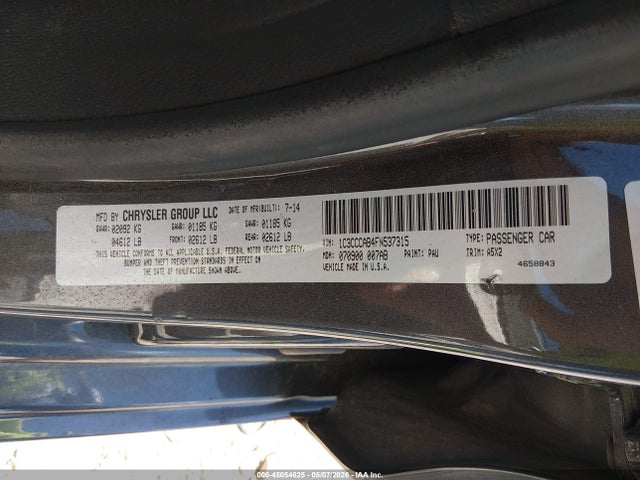 45054625 :رقم المزاد ، 1C3CCCAB4FN537315 vin ، 2015 Chrysler 200 Limited مزاد بيع