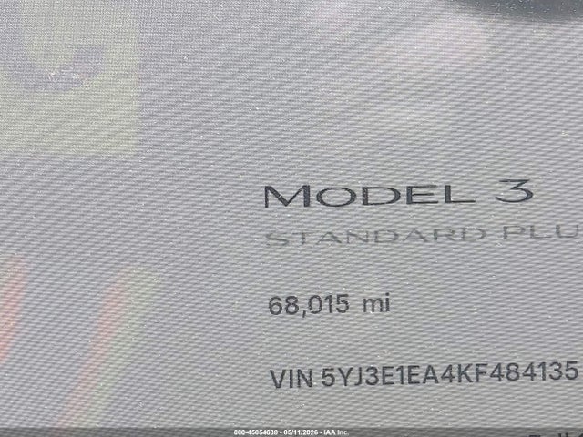 Aukcja sprzedaży 2019 Tesla Model 3 Long Range/mid Range/standard Range/standard Range Plus, vin: 5YJ3E1EA4KF484135, numer aukcji: 45054638