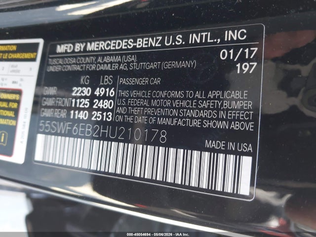 55SWF6EB2HU210178 Mercedes-Benz Amg C 43 4matic