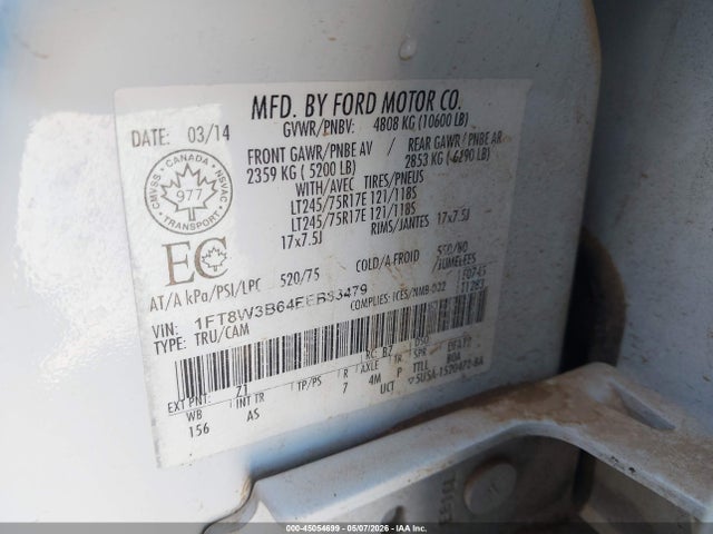 Ford F-350 Xl 2014 1FT8W3B64EEB83479 Image 8