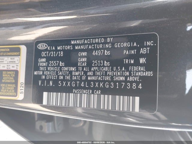 KIA Optima Lx 2019 5XXGT4L3XKG317384 Image 9