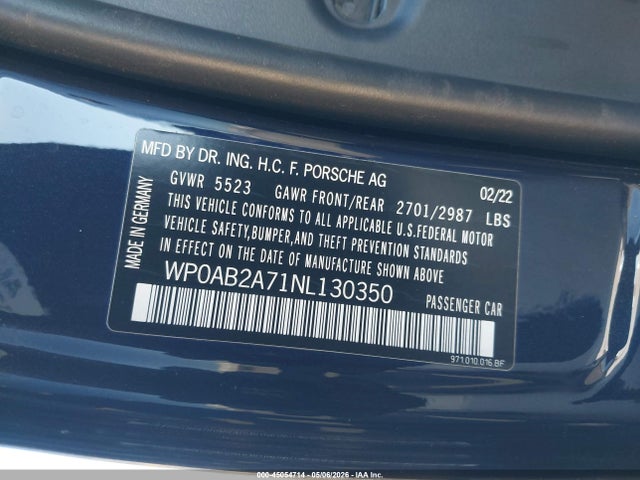 Porsche Panamera 4s 2022 WP0AB2A71NL130350 Image 9