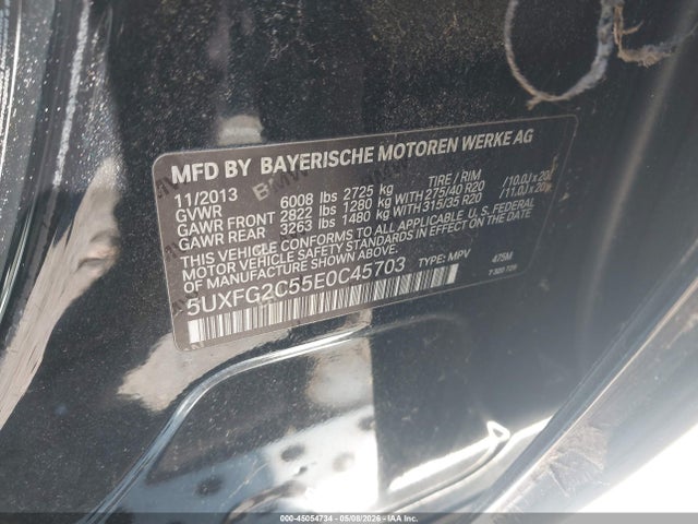 2014 Bmw X6 Xdrive35i მანქანა იყიდება აუქციონზე, vin: 5UXFG2C55E0C45703, აუქციონის ნომერი: 45054734