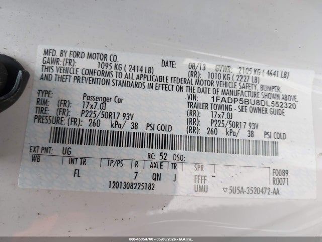 Продажа на аукционе авто 2013 Ford C-max Hybrid Sel, vin: 1FADP5BU8DL552320, номер лота: 45054768