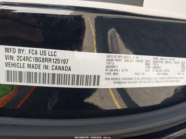 2C4RC1BG8RR125197 Chrysler Pacifica Touring L