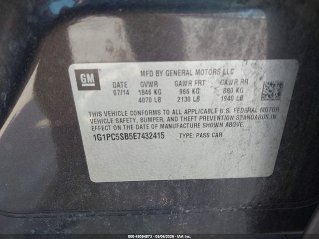 Продажа на аукционе авто 2014 Chevrolet Cruze 1lt Auto, vin: 1G1PC5SB5E7432415, номер лота: 45054873