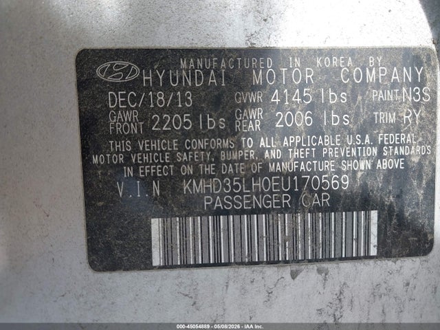 Продажа на аукционе авто 2014 Hyundai Elantra Gt, vin: KMHD35LH0EU170569, номер лота: 45054889