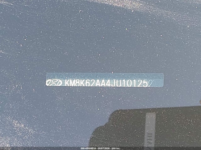 45054914 :رقم المزاد ، KM8K62AA4JU101252 vin ، 2018 Hyundai Kona Sel مزاد بيع