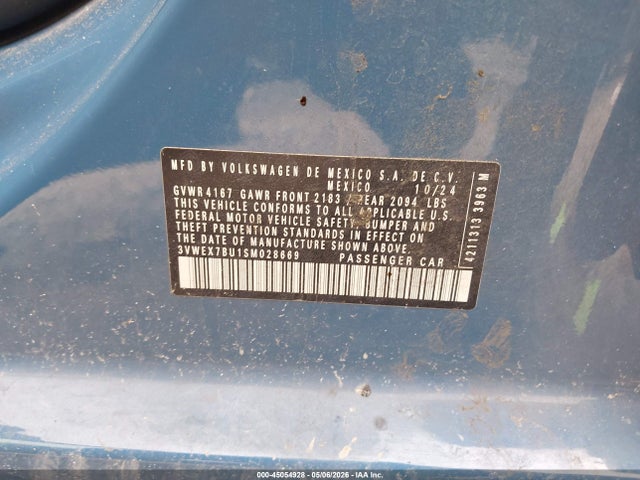 Продажа на аукционе авто 2025 Volkswagen Jetta 1.5t Se, vin: 3VWEX7BU1SM028669, номер лота: 45054928