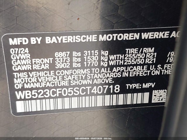 WB523CF05SCT40718 BMW Ix Xdrive50