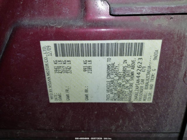 Aukcja sprzedaży 2010 Nissan Altima 2.5 S, vin: 1N4AL2AP1AN442623, numer aukcji: 45054956