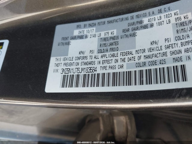 3MZBN1U76JM183584 Mazda Mazda3 Sport