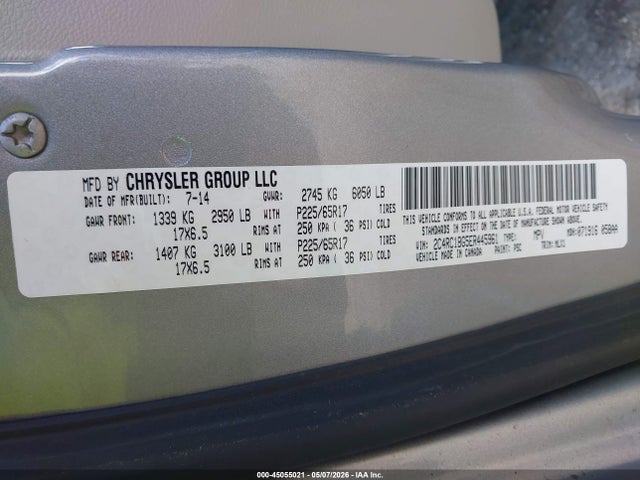 Продажа на аукционе авто 2014 Chrysler Town & Country Touring, vin: 2C4RC1BG5ER445961, номер лота: 45055021