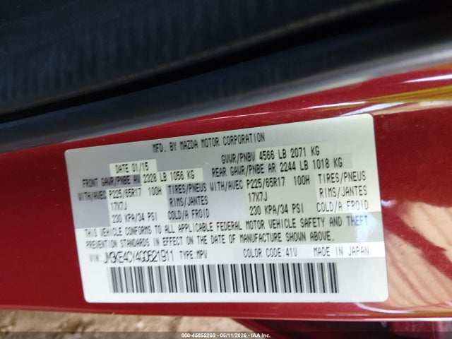 Auction sale of the 2016 Mazda Cx-5 Touring, vin: JM3KE4CY4G0621911, lot number: 45055268