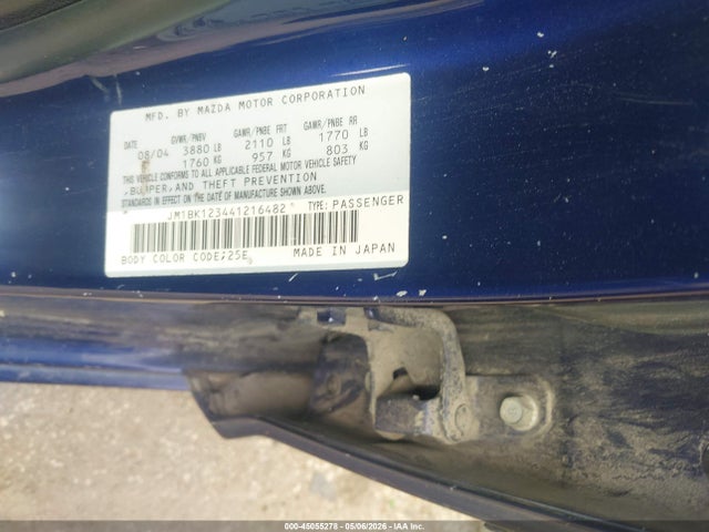 45055278 :رقم المزاد ، JM1BK123441216482 vin ، 2004 Mazda Mazda3 S مزاد بيع