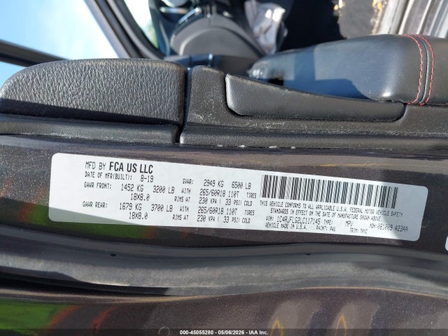 45055280 :رقم المزاد ، 1C4RJFLG2LC117145 vin ، 2020 Jeep Grand Cherokee Trailhawk 4x4 مزاد بيع