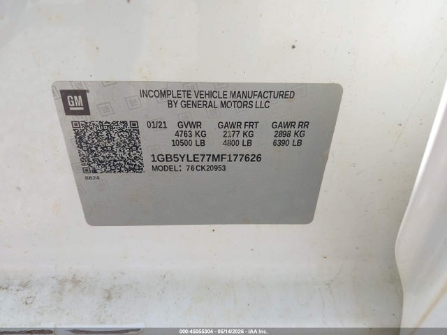 Продаж на аукціоні авто 2021 Chevrolet Silverado 2500hd 4wd  Long Bed Wt, vin: 1GB5YLE77MF177626, номер лоту: 45055304